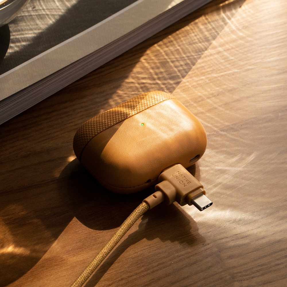 APPRO2-LTHR-KFT, (Re)classic  CASE чехол защитный для AIRPODS PRO 2 кожанный, цвет: крафт !